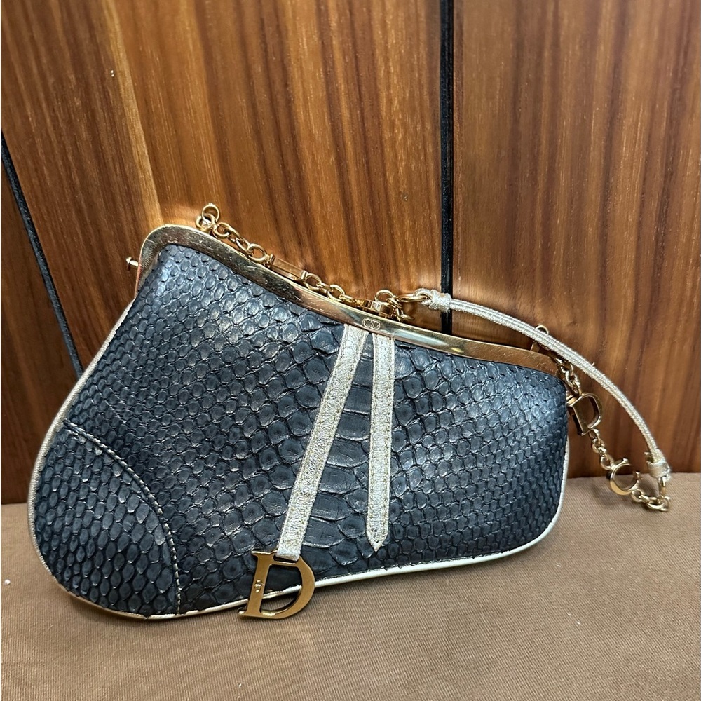 Iconic 2002 Python Dior Small Saddle Bag. Excelle… - image 2